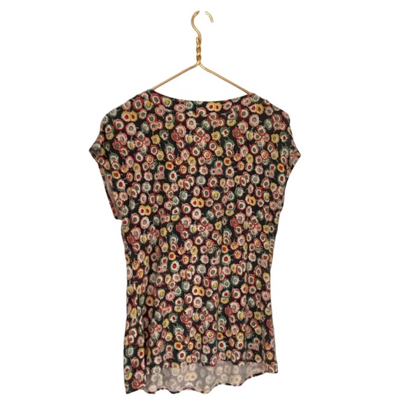 Boden Red Blue Colorful Pattern Polka Dot Scoop Neck Shirt 10 - Picture 2 of 4